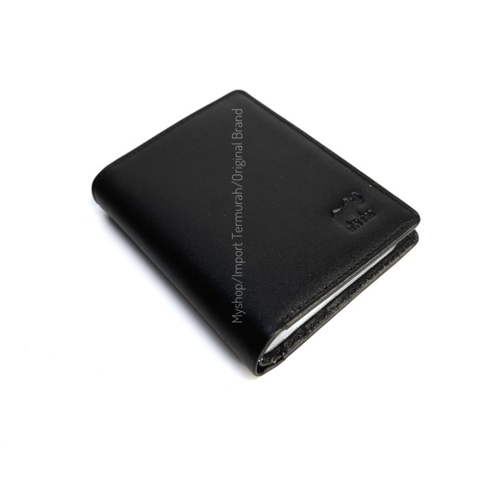 dompet Dompet Kartu Kulit Asli Card Holder Dompet Pria / Wanita RHYM 77 Blue - Hitam(F3T8) dompet pr