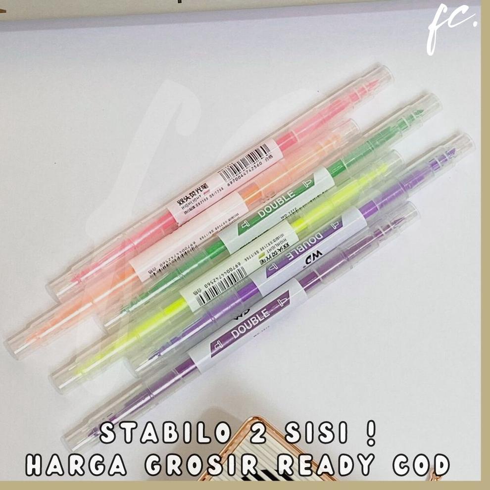 

1 Set isi 6 Pcs Highlighter / Color Marker Spidol Warna 2 Sisi Premium Import Korean Japan Grosir Ready COD ←Big Sale