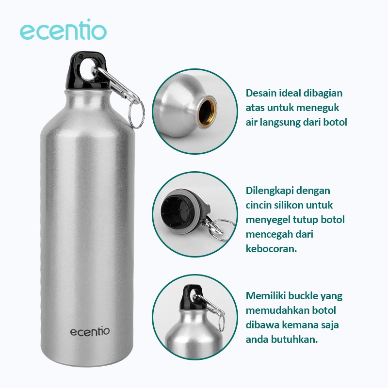 ecentio 750ML Tumbler Sports Tahan bocor botol minum/Cangkir aluminium/Botol air olahraga