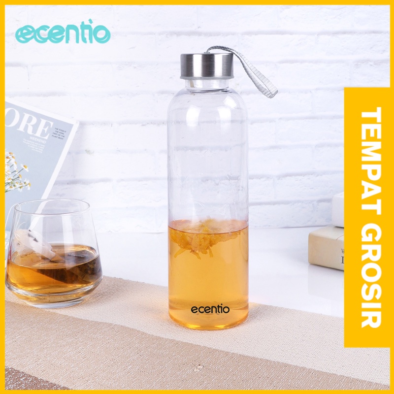 ecentio 500ml botol minum tempat minum bottle bpa free tumbler bening polos