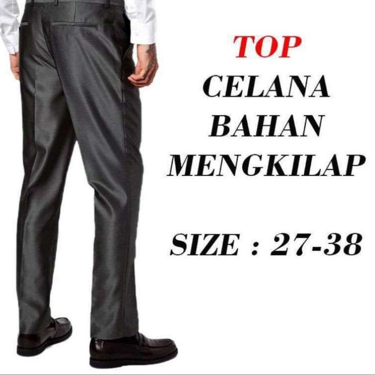 Star Celana Kantor Pria Bahan Mengkilat Slim Metallic Keren Realpict Trend Terkini 27 38 serbuuu 
