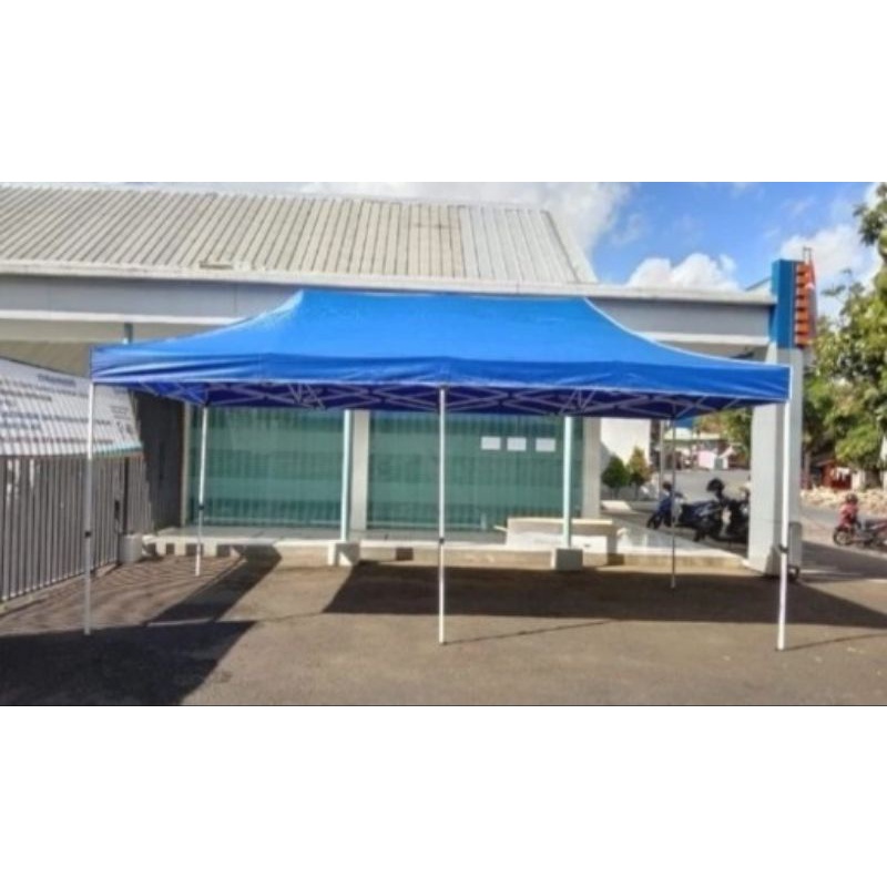 tenda lipat 3 x 6m rangka besi putih