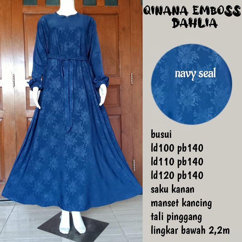 Gamis syari Embos Qinana merak/Dahlia