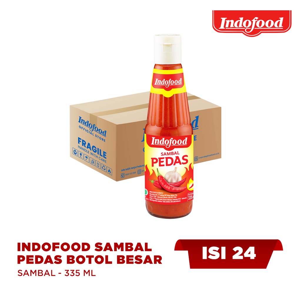 

1 ctn - Sambal Indofood Pedas Botol 335 ml