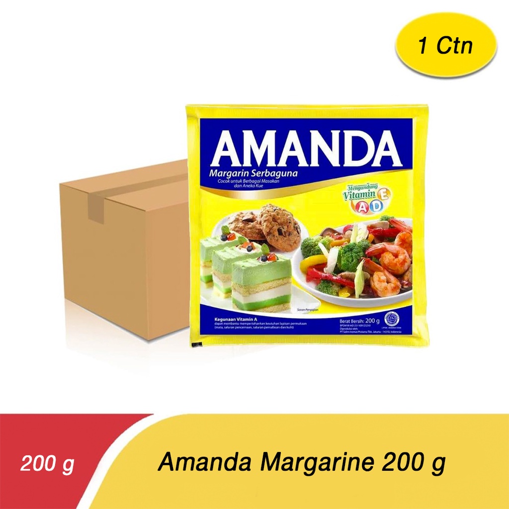 

Amanda Margarine 200 gr- 1 carton isi 60 Sachet