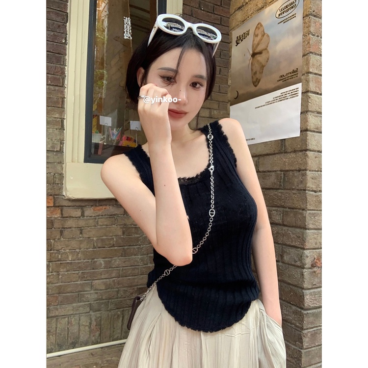 ✓celana wanita import black babes knitted camisole women s summer cover breasts sexy inner short bottoming top outerwear pants wanita celana highwaist