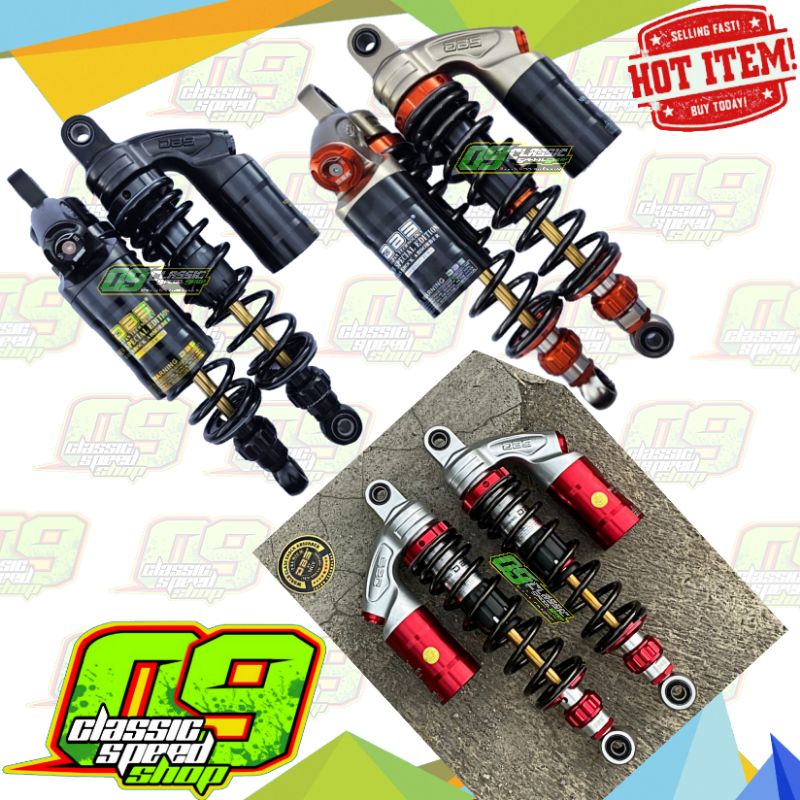 Shock Shockbreaker DBS Evo copy RCB uk 34 340 & 32 320 & 28 280 As gold tabung Gray Hitam Merah