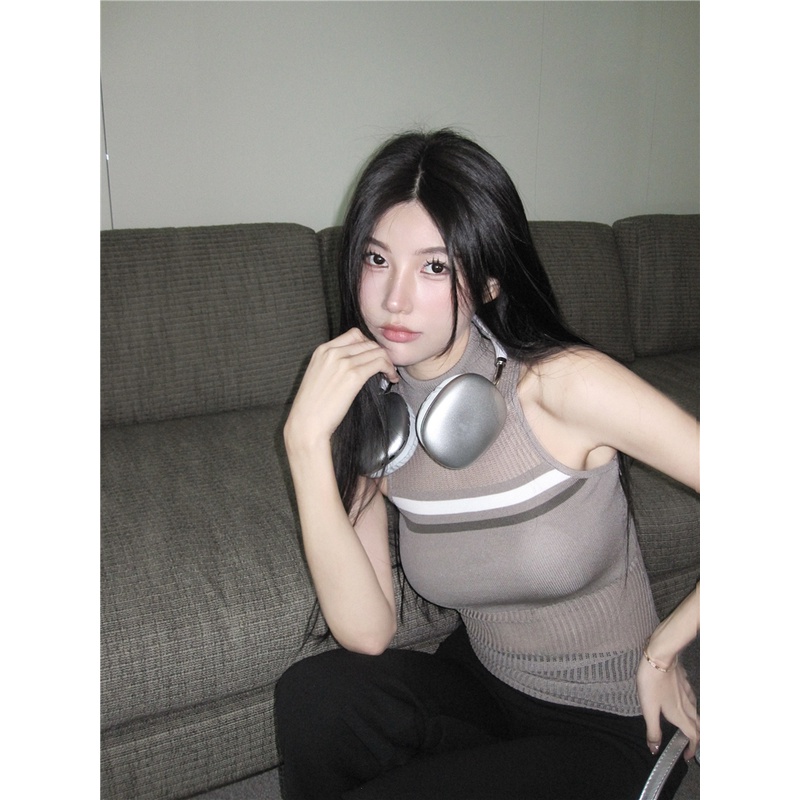 ☇●☼celana wanita import sweet hot girl suit see-through knitted camisole women s summer high waist trousers flared trousers two-piece pants wanita celana highwaist