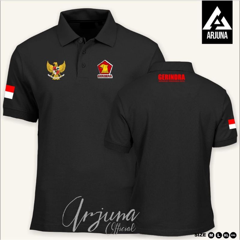 BAJU POLO KERAH GERINDRA GERAKAN INDONESIA RAYA TERBARU