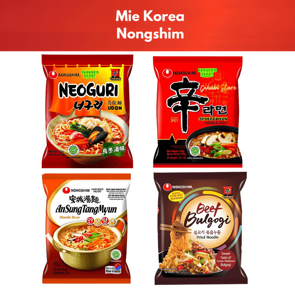 

(COD )NEW_PRODUCT Mie Instant Korea Nongshim Halal Shin Ramyun , Neoguri , Kimchi , Cham Pong , Soon Veggie , Chapagetti , Ansungtangmyun