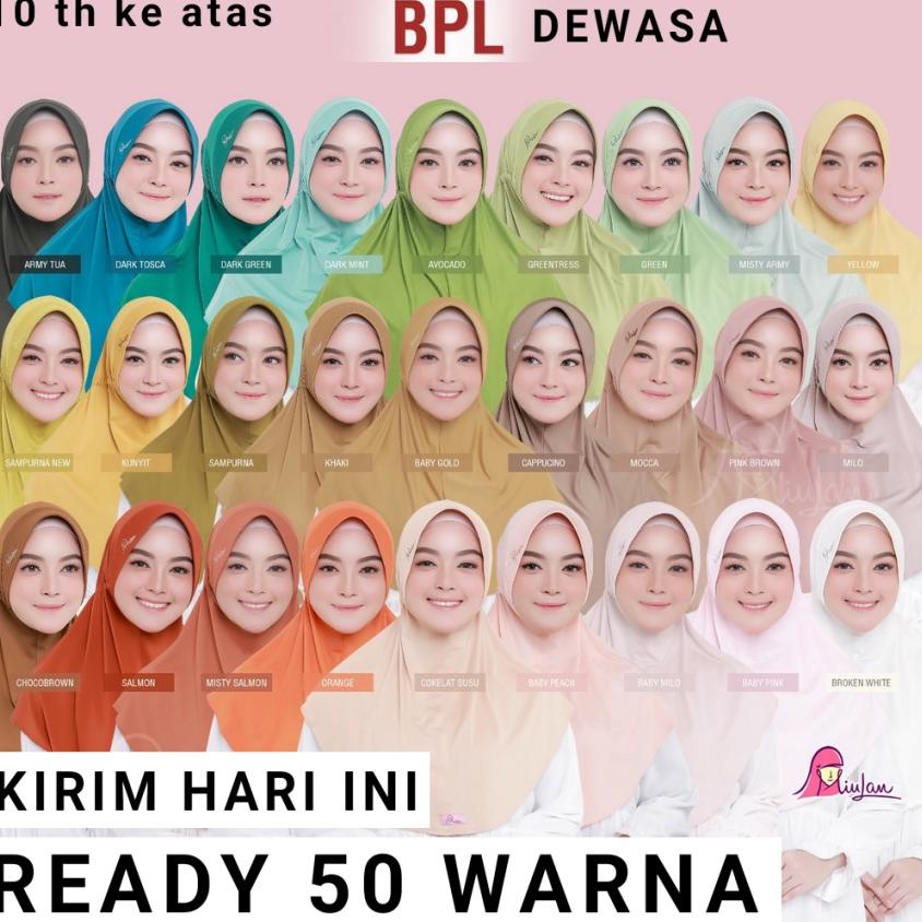 HOT 1-GROSIR Miulan BPL L DEWASA-BERGO SERUT PREMIUM ADEM RINGAN JAHITAN RAPI / READY KERUDUNG JERSE
