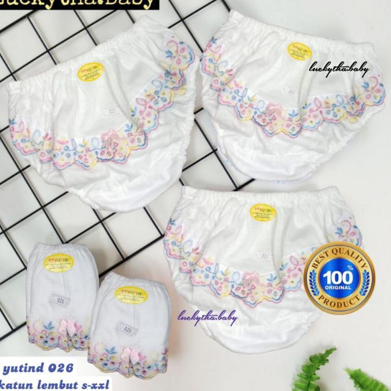 Terlaku... 3pc_CD anak perempuan YUTIND 026 PUTIH RENDA / CD YUTIND RENDA / CELANA DALAM YUTIND ANAK