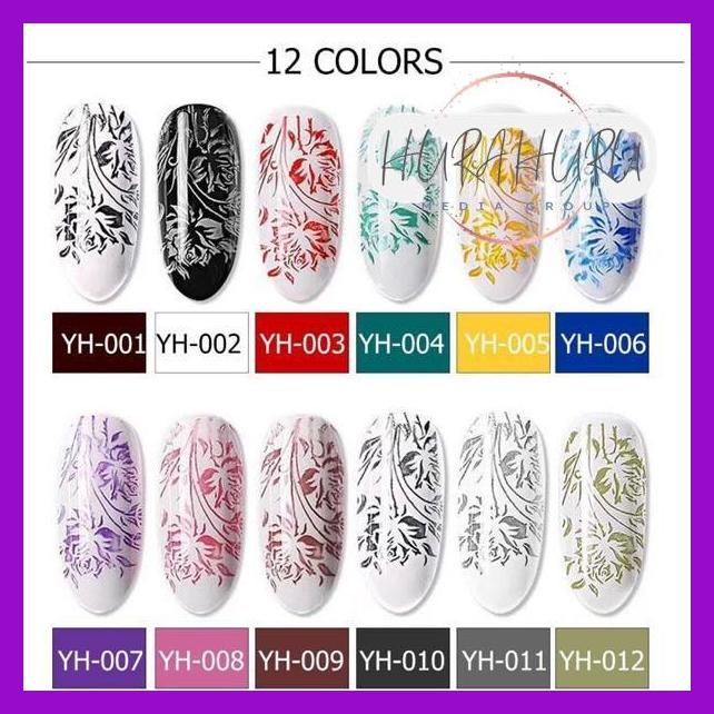 

Stamping Gel Color 12 Warna / Color Stamping Gel Stamp Gel Plat Cat Stamping Gel Jelly Murah Banget !!