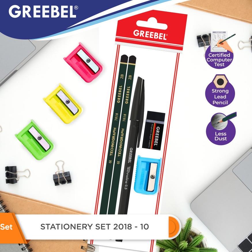 

[COD] JE83 GREEBEL Paket Pensil 2B + Ballpen + Penghapus + Rautan (Stationery Set 2018-10) 95