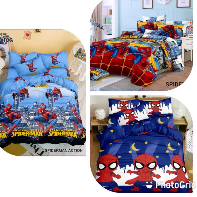 Hadir SPREI KARAKTER HOMEMADE MOTIF SPIDERMAN SIZE KASUR 180*200 & 120*200 Harga Sahabat