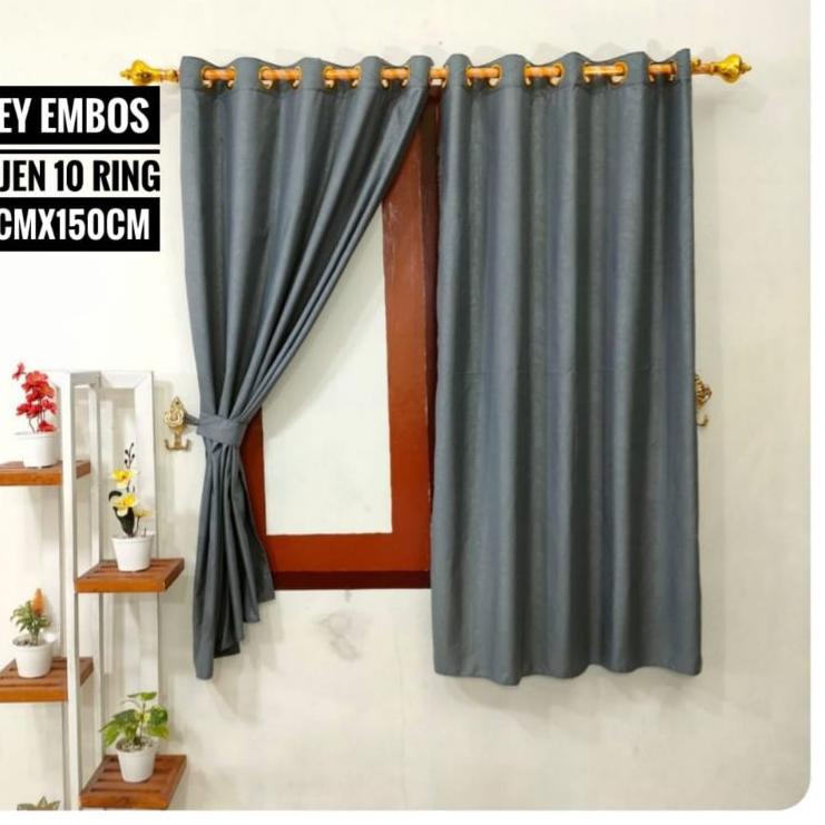 Spesial Bulan Ini Gorden Jendela Pendek Ring Polos Embos Gorden Kecil Gorden Jendela Kamar