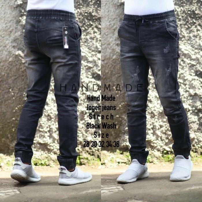 Celana Jeans Joger Pria Jumbo - Jeans Pinggang Karet 014