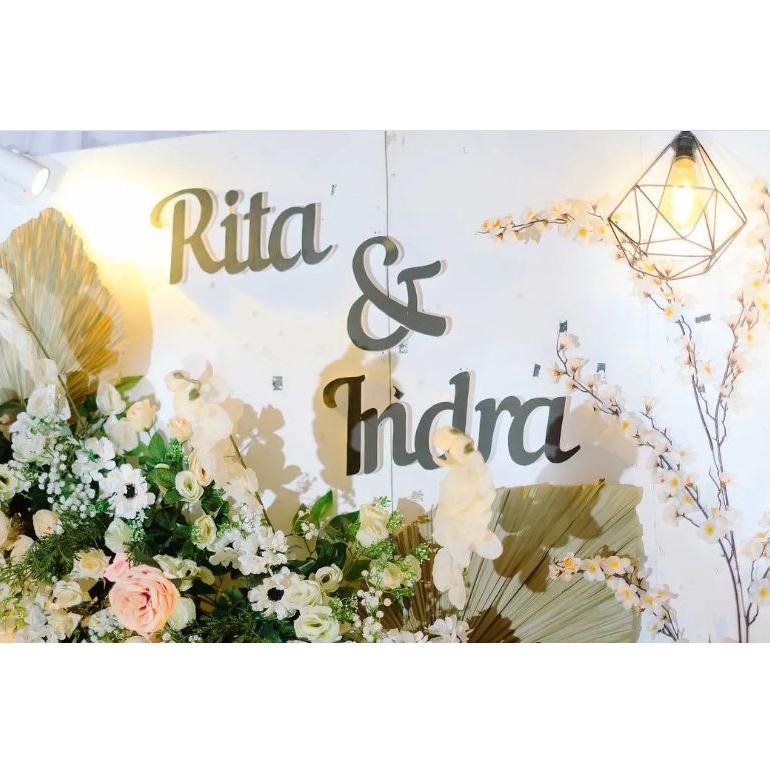 Custom Nama Bahan Gabus Styrefoam Huruf Inisial Dekorasi Engagement Backdrop Wedding Pernikahan Ulan