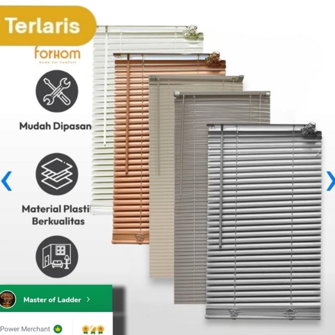 Tirai Gorden PVC gulung Indoor Outdoor -Krey Venetian Blind 60 x180