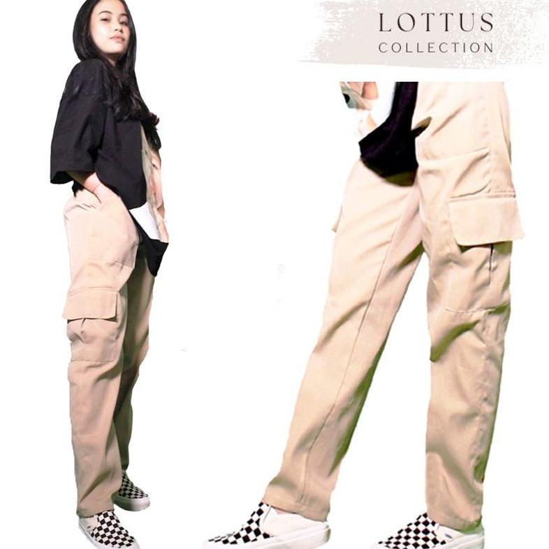 Best Quality CELANA STACIE PANTS POCKET S - XXXXL BIG SIZE | CELANA CARGO LIST PANTS WANITA PRIA UNI