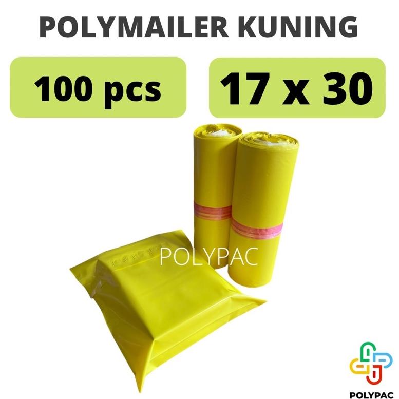 

[NEW !!!] Polymailer KUNING [17x30] isi 100 pcs - Polymailer Lem Warna Kuning Premium [KODE 86]