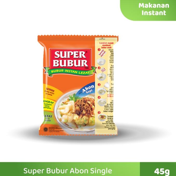 

Super Bubur Abon Sapi Instan Single 45 Gr