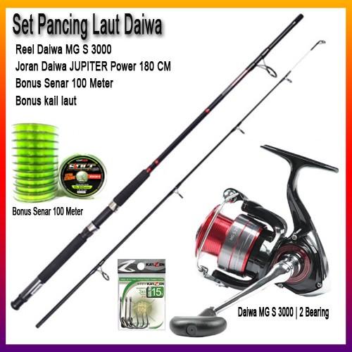 Set Pancing Daiwa MGS Joran Daiwa Jupiter 180CM Original