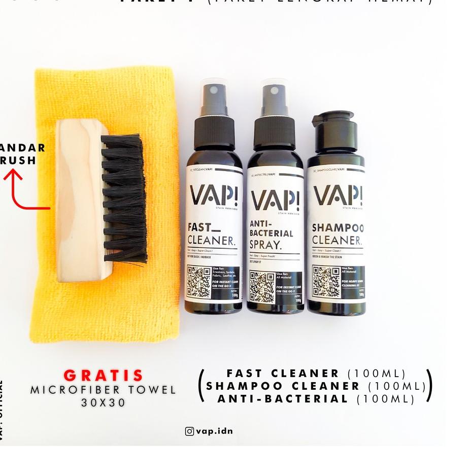 Belanja kuat Shoes Cleaner (Shampoo) + Pembersih Sepatu Instan + Parfum Sepatu + Sikat | VAP PAKET L