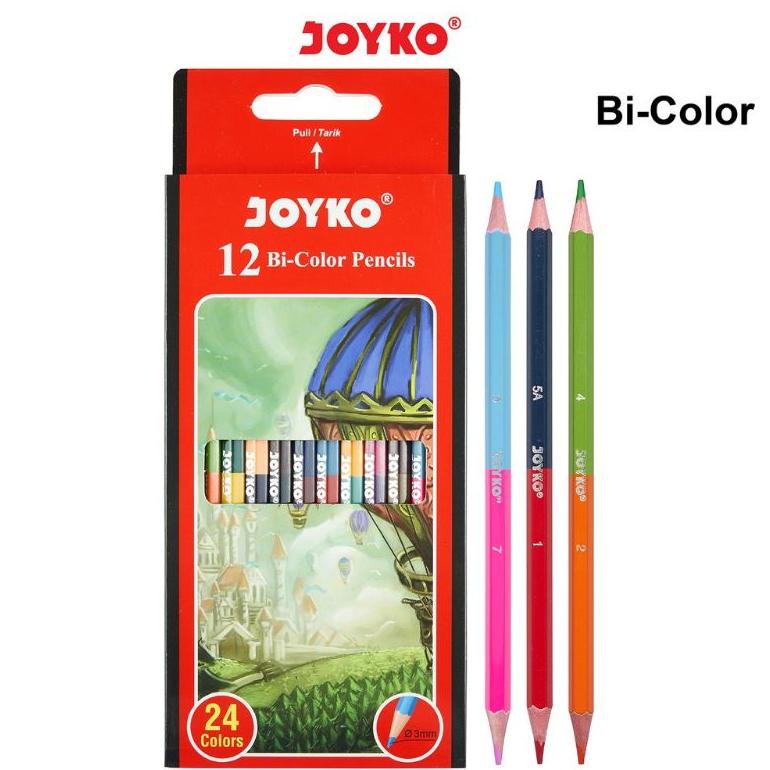 

[DISCOUNT !!] Joyko Bi 101- Isi 12 Color Pencil duo color 2 warna [KODE 46]
