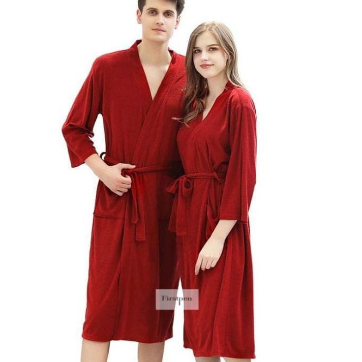 Miliki sekarang Kimono Handuk Baju Couple Pengantin Pasangan Jubah Mandi Bathrobe