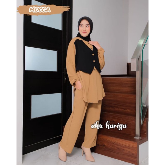 SETELAN TUNIK CELANA KERJA ZENAYA NOVALISA ORI AKU KARISSA NEW STYLE baju kemeja kerja wanita muslim