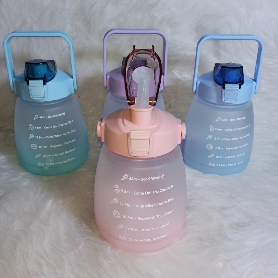 Botol Minum VIRAL Gemoy 1.2 Liter - Botol Motivasi Viral Gendut 1.2 L - Botol Viral Tiktok Gendut - 