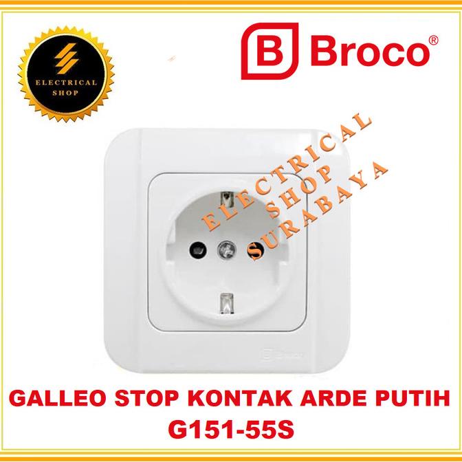 Broco Galleo Ib Stop Kontak 2P Arde Putih G151 - Tersedia Harga Grosir