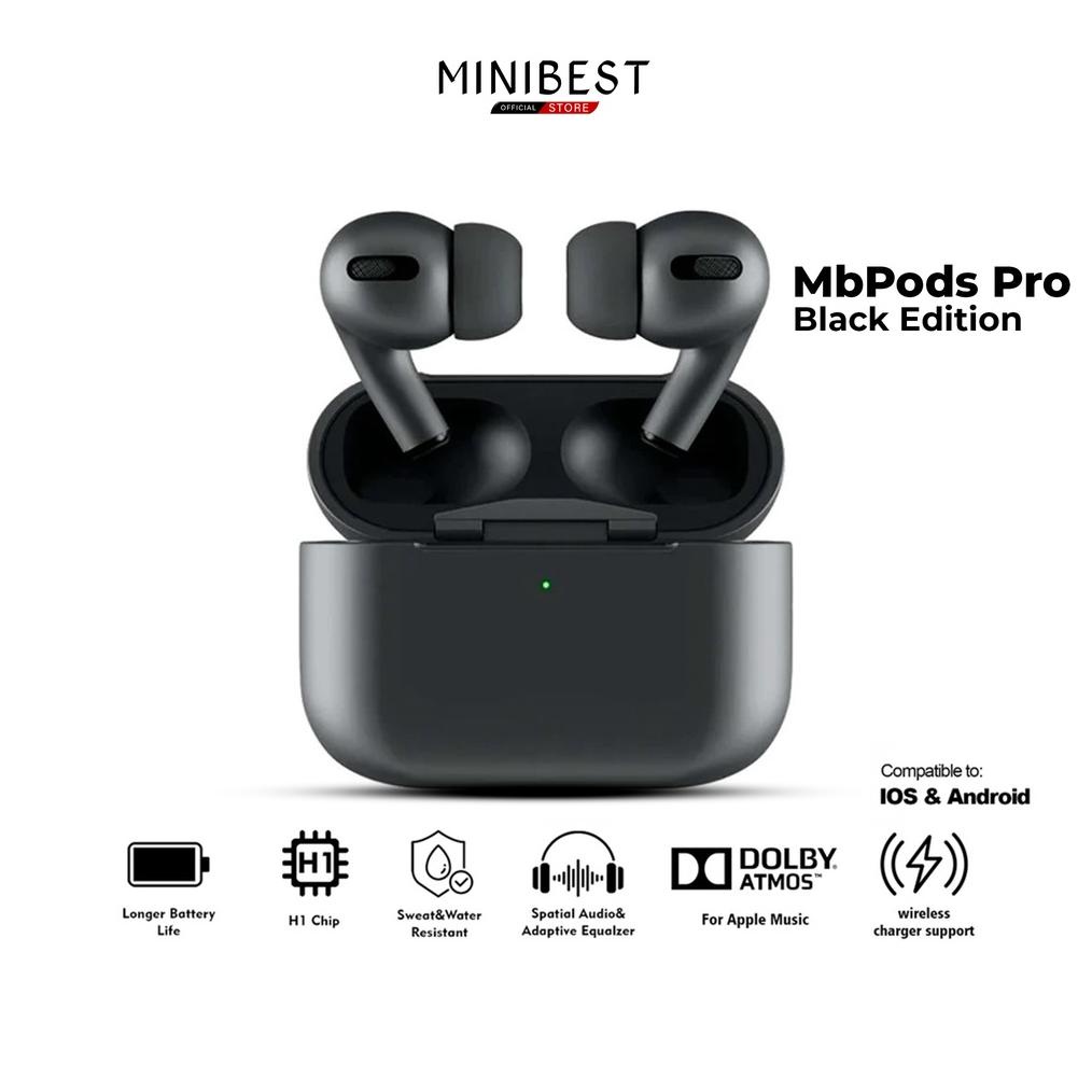 Minibest Mb_Pods_Pro_Black Edition Wireless Charging Case (Highest Version + Spatial Audio) Premium 