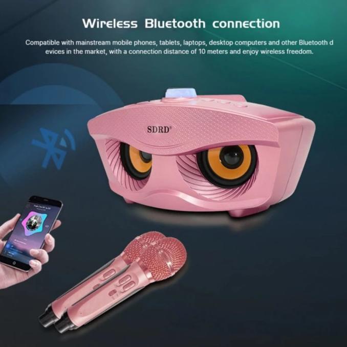 Speaker Karaoke Bluetooth Wireless SDRD SD306 + Dua Microphone SD-306