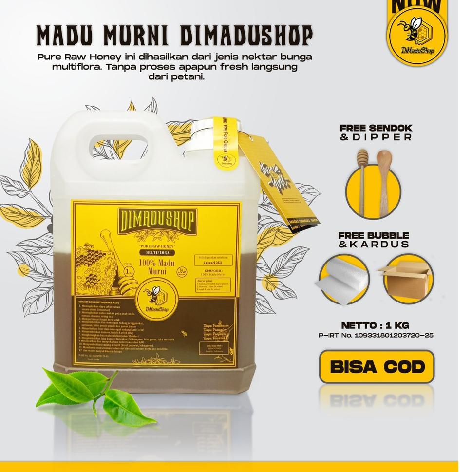 

✨12.12✨ COD Madu Asli - Madu Murni 1kg Nektar Bunga 100% Pure Raw Honey Varian grosir