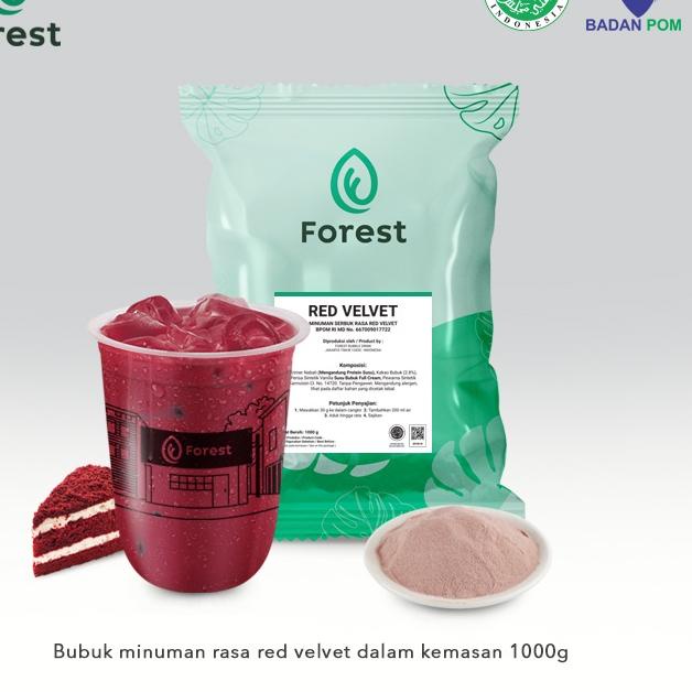

12.12 HARGA GROSIR Bubuk Minuman RED VELVET Powder 1000g - FOREST Bubble Drink gas !!