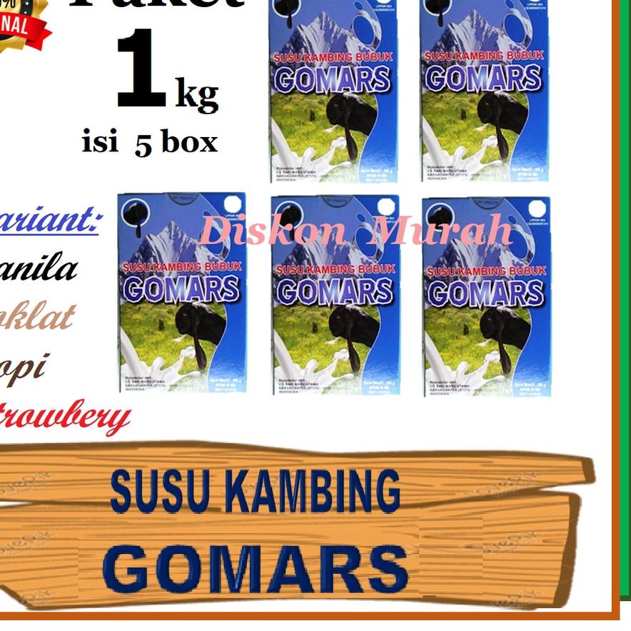 

✨New✨ 5 box GOMARS 1kg - Susu - GOMARS - Susu Kambing Etawa Bubuk Anak dan Dewasa - Pengganti Susu Sapi gas !!