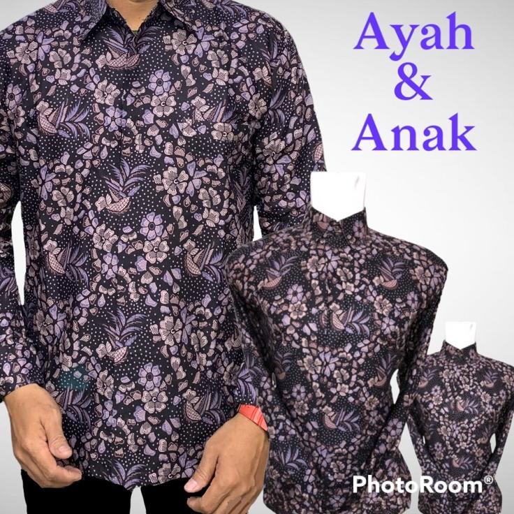 ️✔️✔️ UC COUPLE Batik Pasangan lapisan puring Ayah dan Anak laki-Laki,WARNA LILAC,WARNA UNGU,Batik c