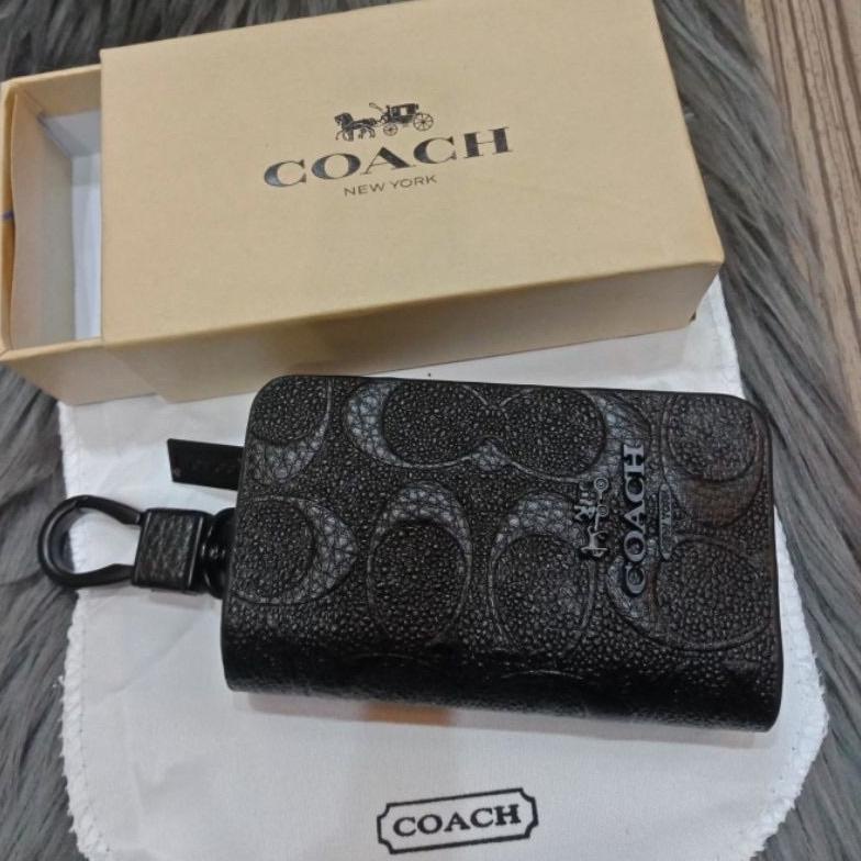 Terbaru Dompet Gantungan Kunci Stnk Mobil/Motor Coach Import Premium Black .