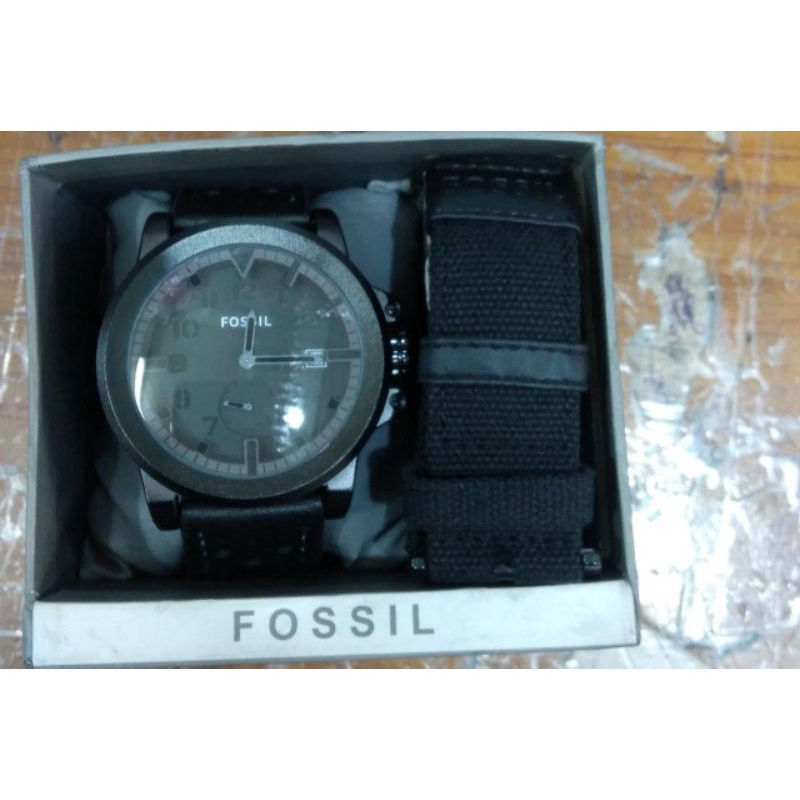 JAM TANGAN PRIA FSL CHRONO AKTIF TANGGAL AKTIF PLUS TALI KANVAS