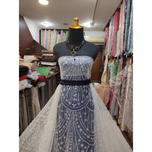 Kain Tile Ziad Nakad Sequin Dress Sapto Payet Offwhite