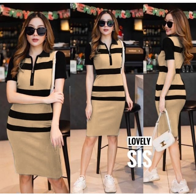 Hanolshop Dress Ssalvyy - Dress Rajut Wanita - Casual Dress Terbaru