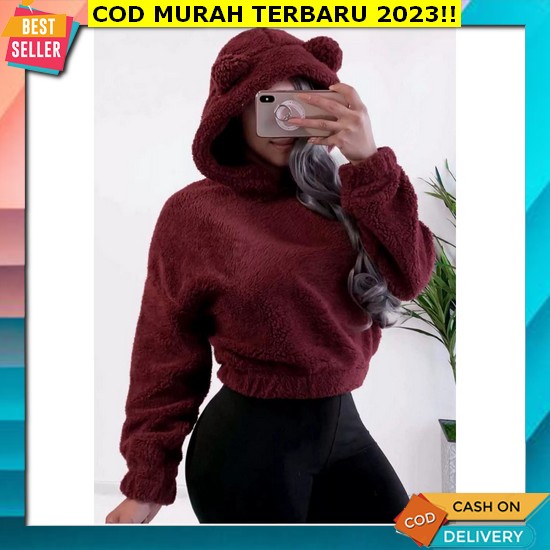 Croptop Korea Hem Cewek Kasual Santai Blouse Crop Wanita Kemejs Crinkle Linen Oversized Crop Top Len