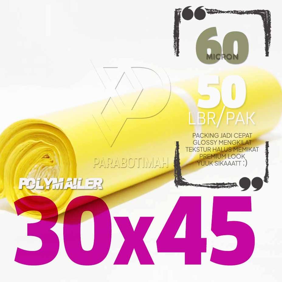 

Belanja Polymailer plastik packing 30x45 KUNING TERANG isi 50 halus premium look murah ready stock Bandun Super Trending