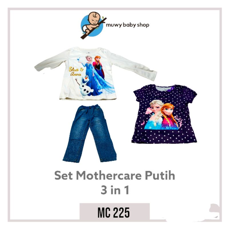 SETELAN BAJU ANAK CEWE [MC. 225] Mothercare putih 3in1