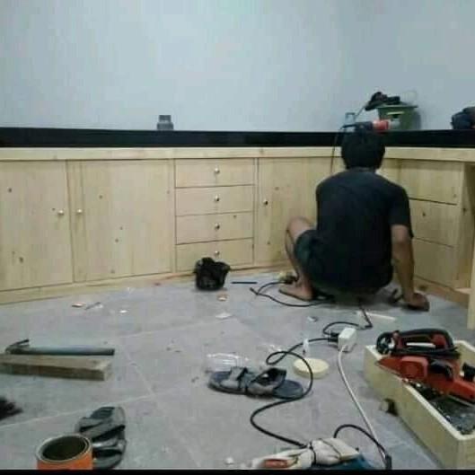 Terlaris Kitchen Set Bawah Harga Kira Permiter Bahan Full Kayu Jati Belanda