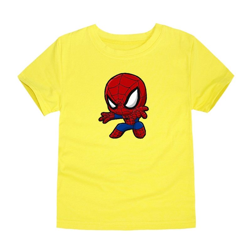 Kaos Anak Spiderman Baju Oblong Anak Unisex Atasan Anak Oblong Lengan Pendek 2-16Th Cod