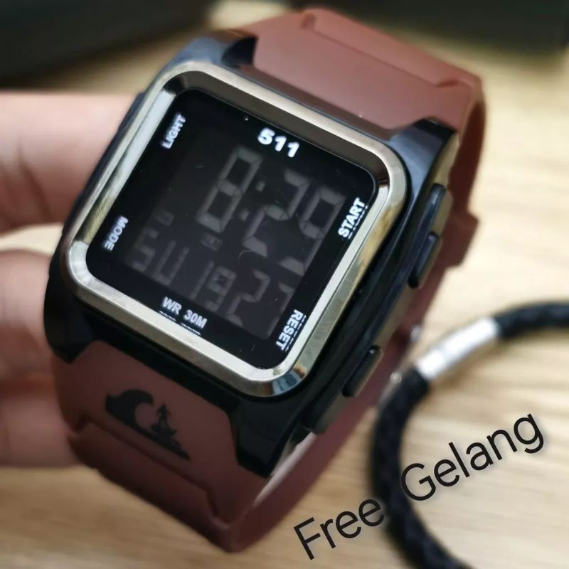 JAM TANGAN PRIA DIGITAL QS511 TALI RUBBER ANTI AIR