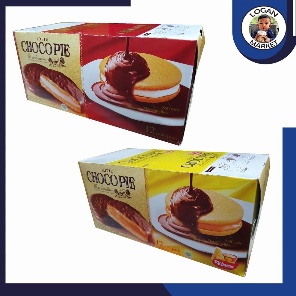 

[SHOPEE] Lotte Pie Chocopie Isi 12 Pcs 12Pcs Varian Coklat n Keju [KODE 335]
